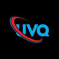 uvq-logo. uvq brief. uvq brief logo ontwerp. initialen uvq-logo gekoppeld aan cirkel en monogram-logo in hoofdletters. uvq typografie voor technologie, zaken en onroerend goed merk. vector