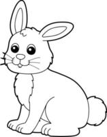 konijn dieren kleurplaat voor kinderen vector