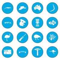 australië pictogram blauw vector