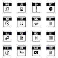 webdocument iconen set, eenvoudige stijl vector