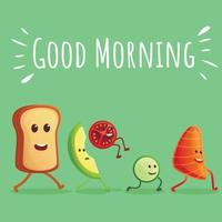 goedemorgen toast concept banner, cartoon stijl vector