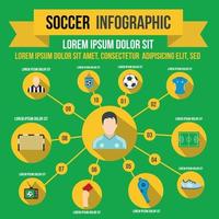 voetbal infographic, vlakke stijl vector