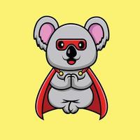 schattige koala super held drijvende cartoon vector pictogram illustratie. dier super held platte cartoon concept