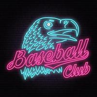 neon honkbalclub badge. vectorillustratie. concept voor shirt of logo, print, stempel of tee. vector