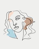abstracte vrouw gezicht lijn art poster vector