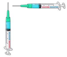 covid-19 vaccin booster injectie vector illustrator