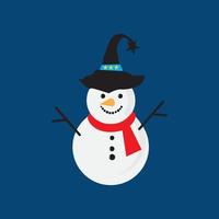 sneeuwpop santa kerstmis nieuwjaar vector logo
