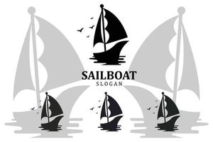 aziatische traditionele zeilboot symbool ontwerp logo vector