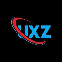 uxz-logo. uxz brief. uxz brief logo ontwerp. initialen uxz-logo gekoppeld aan cirkel en monogram-logo in hoofdletters. uxz typografie voor technologie, zaken en onroerend goed merk. vector