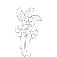 vector bloem ontwerp met lijn zwarte lijntekeningen bloeien bloeien hand tekenen