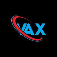 vax-logo. vax brief. vax brief logo ontwerp. initialen vax logo gekoppeld aan cirkel en hoofdletter monogram logo. vax typografie voor technologie, zaken en onroerend goed merk. vector