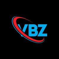 vbz-logo. vb brief. vbz brief logo ontwerp. initialen vbz logo gekoppeld aan cirkel en monogram logo in hoofdletters. vbz typografie voor technologie, business en onroerend goed merk. vector