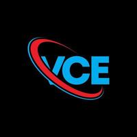 vce-logo. vce brief. vce brief logo ontwerp. initialen vce logo gekoppeld aan cirkel en hoofdletter monogram logo. vce typografie voor technologie, business en onroerend goed merk. vector