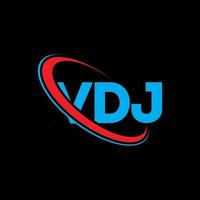 vdj-logo. vd brief. vdj brief logo ontwerp. initialen vdj logo gekoppeld aan cirkel en monogram logo in hoofdletters. vdj typografie voor technologie, business en onroerend goed merk. vector