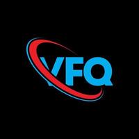 vfq-logo. vfq brief. vfq brief logo ontwerp. initialen vfq-logo gekoppeld aan cirkel en monogram-logo in hoofdletters. vfq typografie voor technologie, business en onroerend goed merk. vector