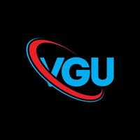 vgu-logo. vgu brief. vgu brief logo ontwerp. initialen vgu logo gekoppeld aan cirkel en hoofdletter monogram logo. vgu typografie voor technologie, business en onroerend goed merk. vector