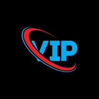 vip-logo. vip-brief. vip brief logo ontwerp. initialen vip-logo gekoppeld aan cirkel en hoofdletter monogram logo. vip-typografie voor technologie, zaken en onroerend goed merk. vector