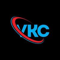 vkc-logo. vk brief. vkc brief logo ontwerp. initialen vkc logo gekoppeld aan cirkel en hoofdletter monogram logo. vkc typografie voor technologie, business en onroerend goed merk. vector