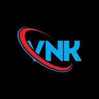 vnk-logo. vk brief. vnk brief logo ontwerp. initialen vnk logo gekoppeld aan cirkel en monogram logo in hoofdletters. vnk typografie voor technologie, business en onroerend goed merk. vector