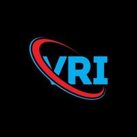 vri-logo. vri brief. vri brief logo ontwerp. initialen vri-logo gekoppeld aan cirkel en monogram-logo in hoofdletters. vri typografie voor technologie, business en onroerend goed merk. vector