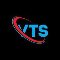 vts-logo. vt brief. vts brief logo ontwerp. initialen vts-logo gekoppeld aan cirkel en monogram-logo in hoofdletters. vts typografie voor technologie, business en onroerend goed merk. vector