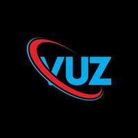 vuz-logo. vz brief. vuz brief logo ontwerp. initialen vuz logo gekoppeld aan cirkel en hoofdletter monogram logo. vuz typografie voor technologie, business en onroerend goed merk. vector