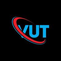 vut-logo. vt brief. vut brief logo ontwerp. initialen vut logo gekoppeld aan cirkel en hoofdletter monogram logo. vut typografie voor technologie, business en onroerend goed merk. vector