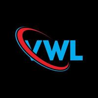 vwl-logo. vw brief. vwl brief logo ontwerp. initialen vwl logo gekoppeld aan cirkel en monogram logo in hoofdletters. vwl typografie voor technologie, business en onroerend goed merk. vector