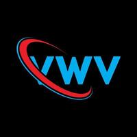 vwv-logo. vwv brief. vwv brief logo ontwerp. initialen vwv logo gekoppeld aan cirkel en monogram logo in hoofdletters. vwv typografie voor technologie, business en onroerend goed merk. vector