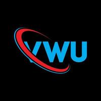 vwu-logo. vwu brief. vwu brief logo ontwerp. initialen vwu logo gekoppeld aan cirkel en hoofdletter monogram logo. vwu typografie voor technologie, zaken en onroerend goed merk. vector