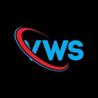 vws-logo. vws brief. vws brief logo ontwerp. initialen vws logo gekoppeld aan cirkel en hoofdletter monogram logo. vws typografie voor technologie, business en onroerend goed merk. vector