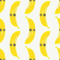 heerful schattige cartoon bananen met ogen. schattig kawaii geel fruit karakter. op een geïsoleerde achtergrond. ondergronden, achtergronden, textiel, stof voor kinderen. eps10 vector