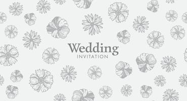 huwelijksuitnodiging. bloemen patroon handgetekende. vector. vector