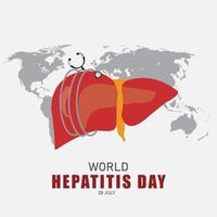 vector wereld hepatitis dag. goed voor wereld hepatitis dag. affiches, spandoeken, sociale media. eenvoudig en elegant ontwerp