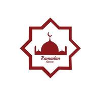 ramadan kareem-wenskaart met maan, lantaarn, posterillustratie. vectorillustratie. moslim achtergrond. eenvoudig en elegant vector