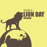 vectorafbeelding van wereld leeuw dag goed voor wereld leeuw dag viering. plat ontwerp. flyer design.flat afbeelding. leeuw. dier. vector