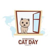 internationale kattendagvector. goed voor internationale kattendag. eenvoudig en elegant ontwerp vector