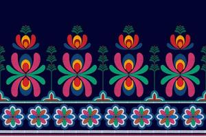 ikat bloemen etnisch naadloos textielpatroonontwerp. Azteekse stof tapijt mandala ornamenten textiel decoraties behang. tribal boho inheemse bloemmotief traditionele borduurwerk vector achtergrond