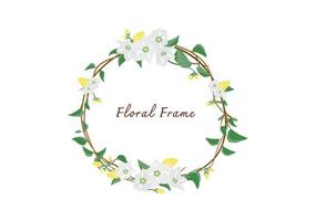 bloeiend brood vallaris bloem bloemen kroon frame vector background