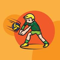 volleybal speler icoon doen ontvangen vector