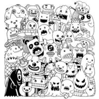 doodle schattig monster vector