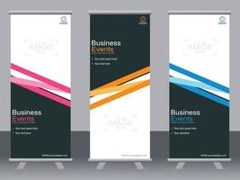 zakelijke banner roll-up set staande banner sjabloon moderne banner. vector