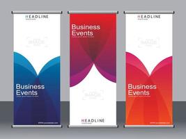 zakelijke banner roll-up set, staande sjabloon voor spandoek. vector