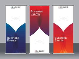 zakelijke banner roll-up set, staande sjabloon voor spandoek. vector