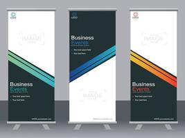 zakelijke banner roll-up set staande banner sjabloon moderne banner. vector