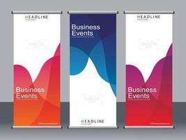 zakelijke banner roll-up set, staande sjabloon voor spandoek. vector