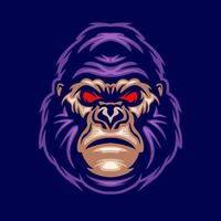 gorilla hoofd mascotte logo vector
