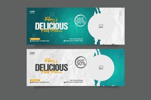 heerlijke hamburger eten menu promotie flyer social media banner sjabloon vector