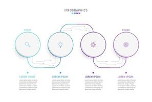 vector infographic labelontwerpsjabloon met pictogrammen en 4 opties of stappen. kan worden gebruikt voor procesdiagram, presentaties, workflowlay-out, banner, stroomschema, infografiek.