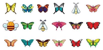 insecten pictogrammenset, cartoon stijl vector